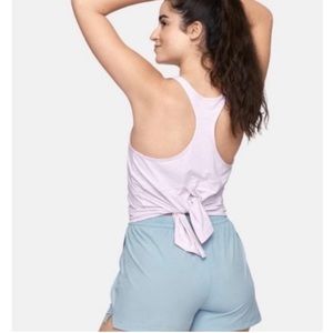 Outdoor Voices Tie Split Racer Back Tank Top - Pink Small